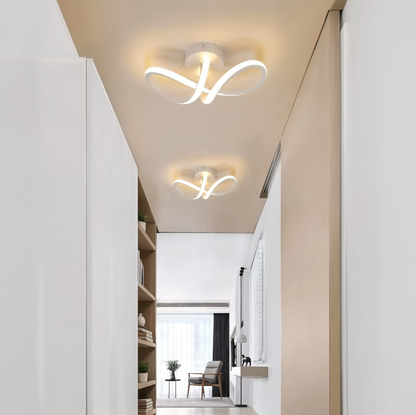 Modern Curved LED Ceiling Light 20W 3000K Bedroom Living Room