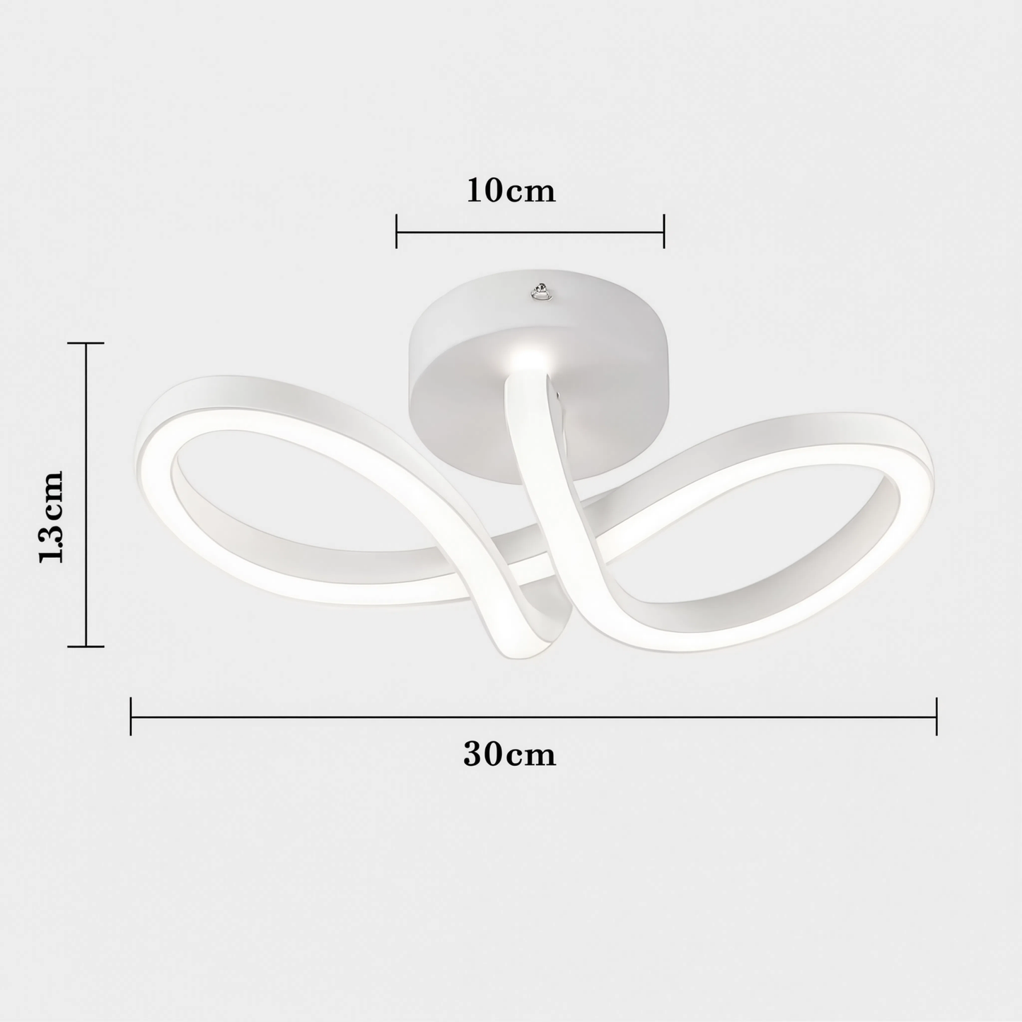 Modern Curved LED Ceiling Light 20W 3000K Bedroom Living Room