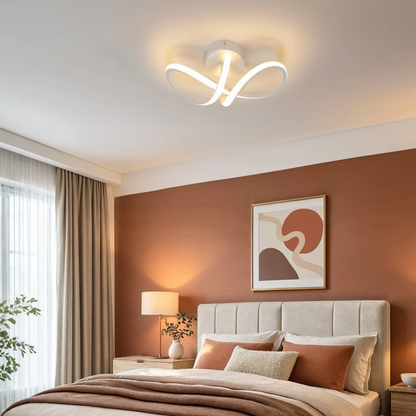 Modern Curved LED Ceiling Light 20W 3000K Bedroom Living Room