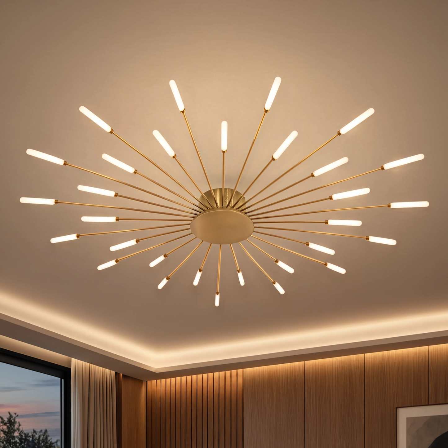 Modern LED Firework Flush Mount Ceiling Light 128cm