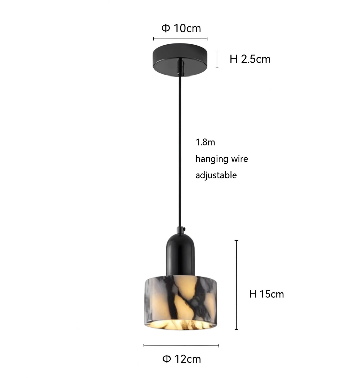 Natural Stone Pendant Light | G4 LED | Touch Switch