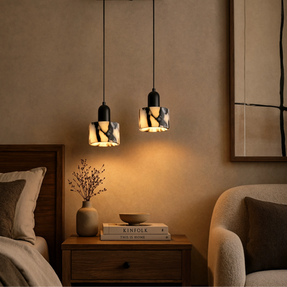 Natural Stone Pendant Light | G4 LED | Touch Switch