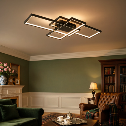 Black LED Rectangle Ceiling Light Dimmable