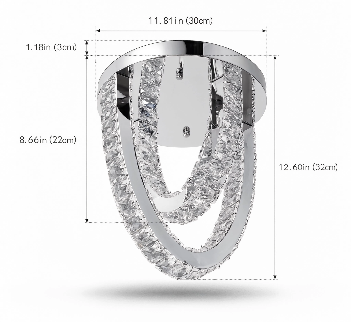 Round Chrome Crystal Ceiling Light