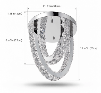 Round Chrome Crystal Ceiling Light