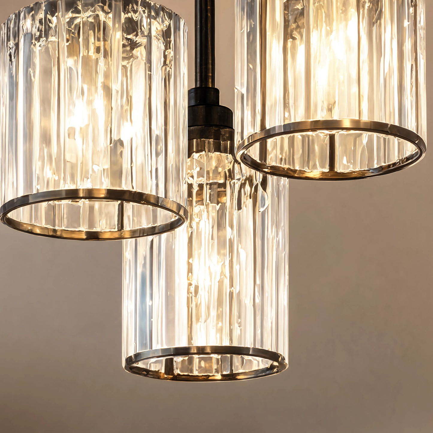Black Crystal 3 Light Ceiling Light