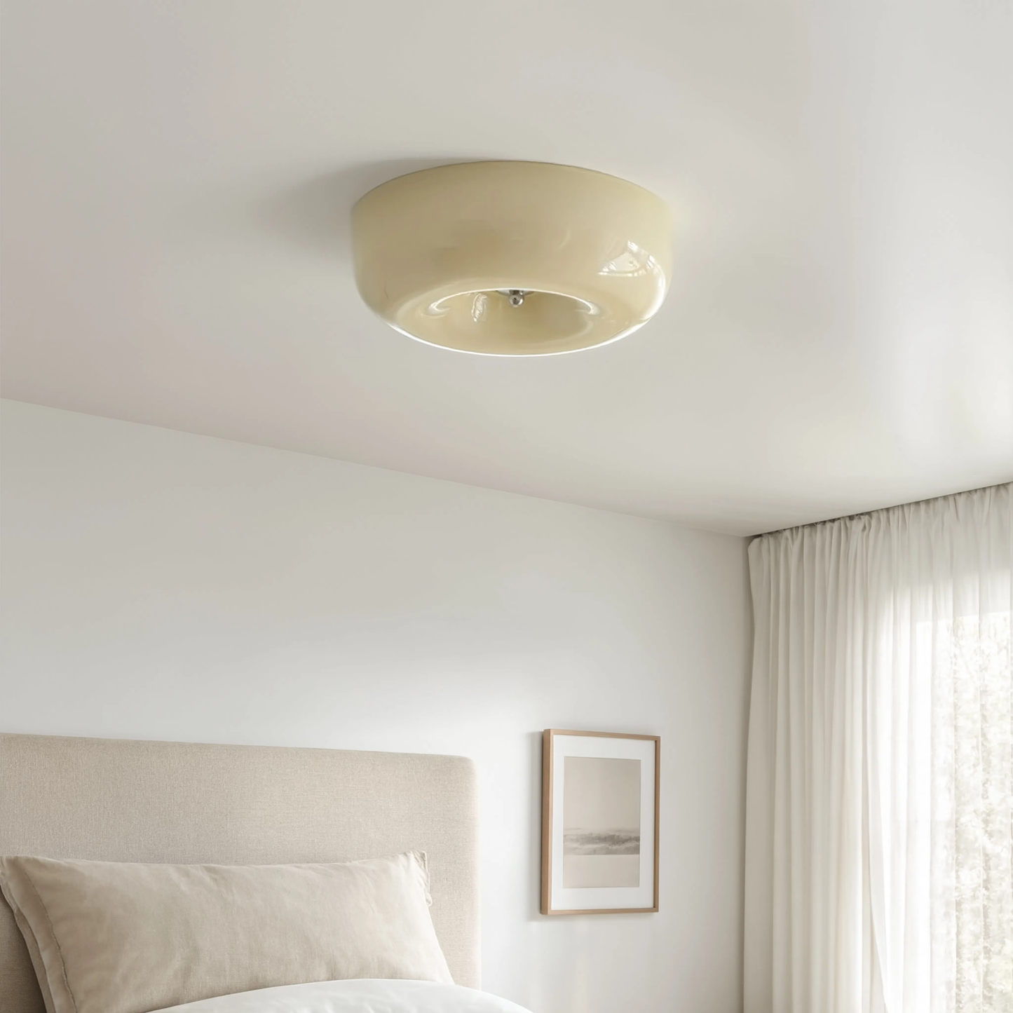 French Retro Round Glass LED Ceiling Light | Lunalight