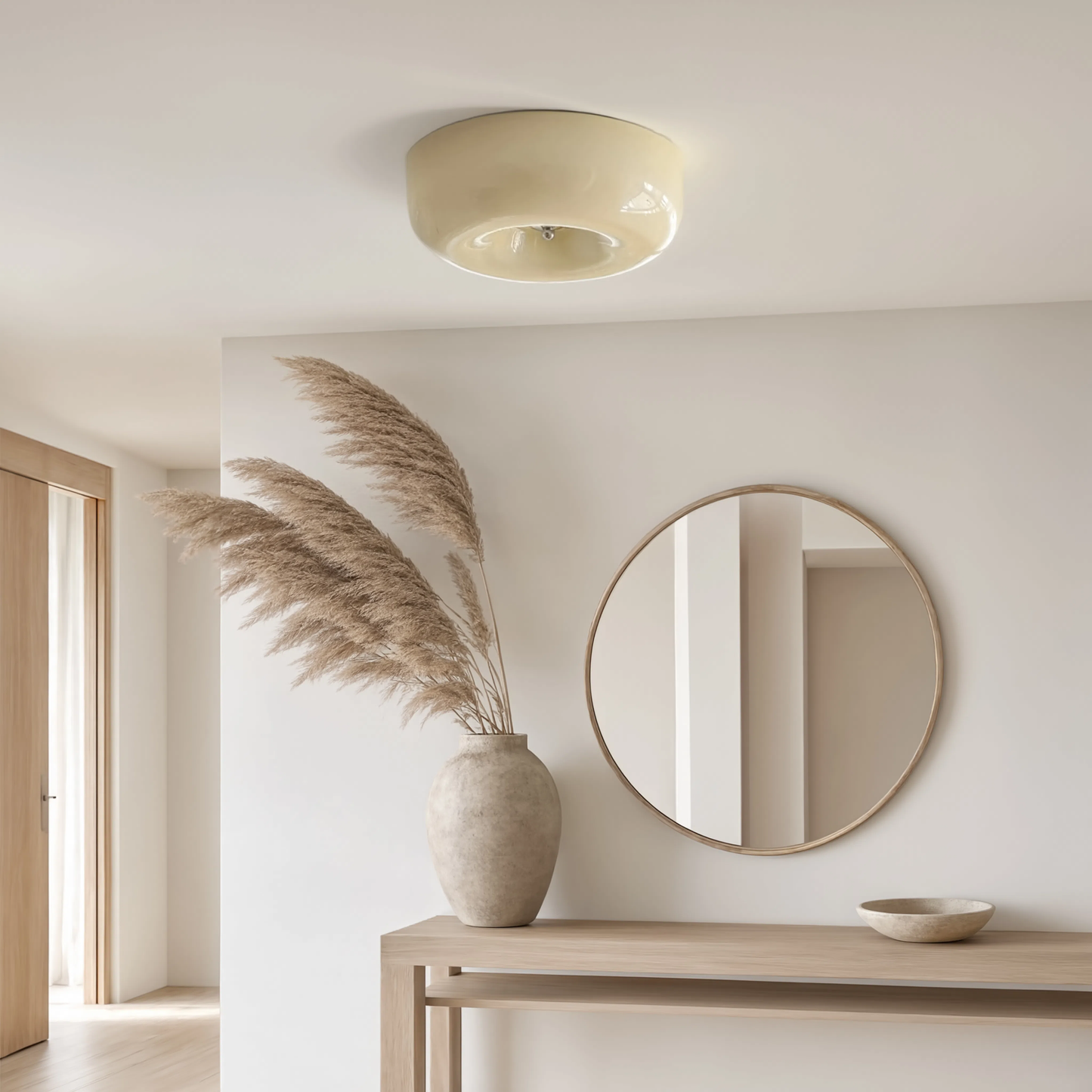 French Retro Round Glass LED Ceiling Light | Lunalight