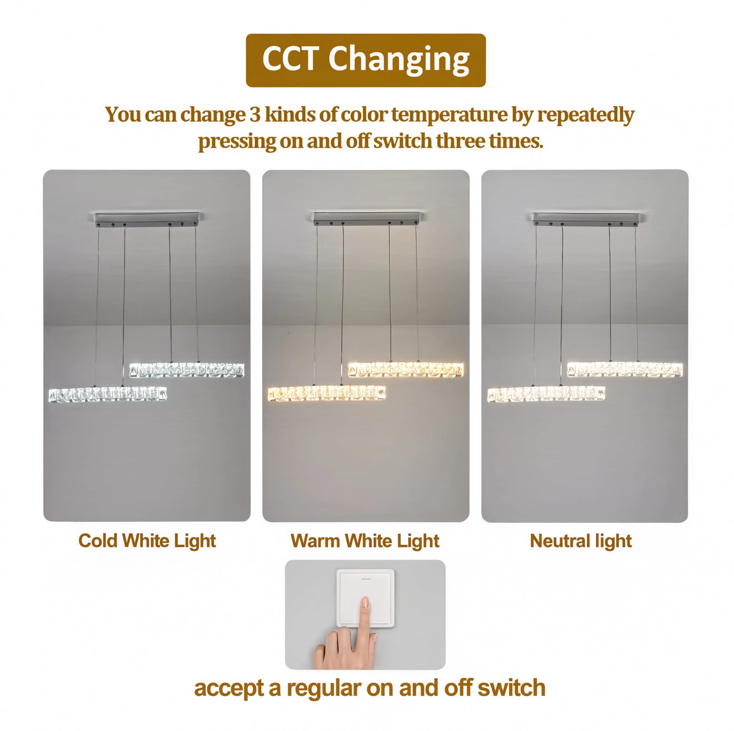 Modern Crystal LED Pendant Light for Dining table