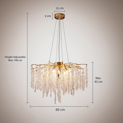 Gold Branch Crystal Chandelier 60cm