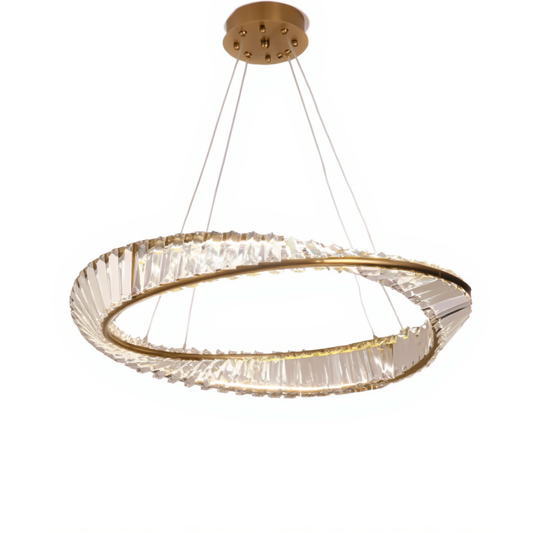 Gold Crystal Ring Pendant Light LED | Lunalight