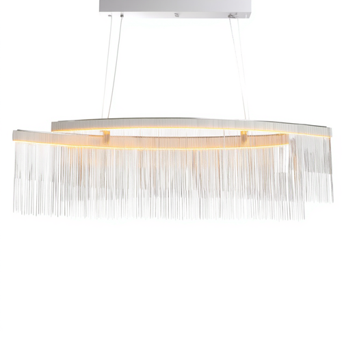 Chrome Tassel LED Pendant Light Rectangular | Lunalight