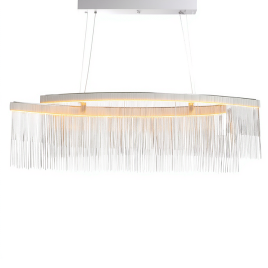 Chrome Tassel LED Pendant Light Rectangular | Lunalight