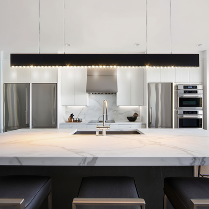 Modern Black LED Linear Pendant Light 120cm | Lunalight