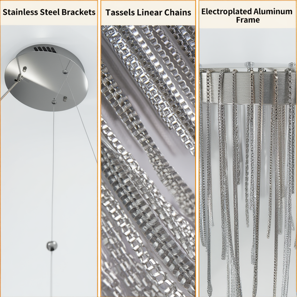 Chrome Tassel Ring LED Pendant Light | Lunalight