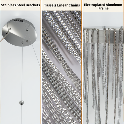 Chrome Tassel Ring LED Pendant Light | Lunalight