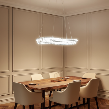 Gold Crystal Ring Pendant Light LED | Lunalight