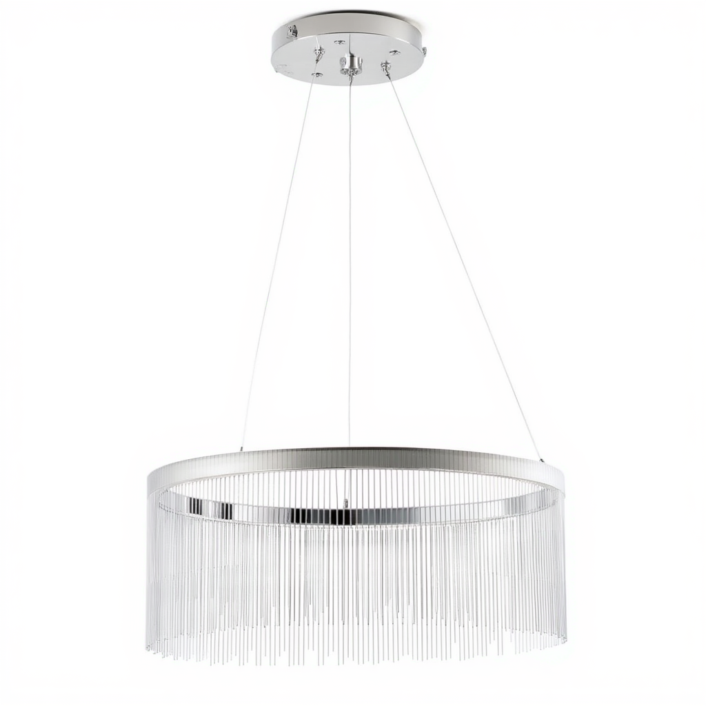 Chrome Tassel Ring LED Pendant Light | Lunalight