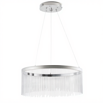 Chrome Tassel Ring LED Pendant Light | Lunalight
