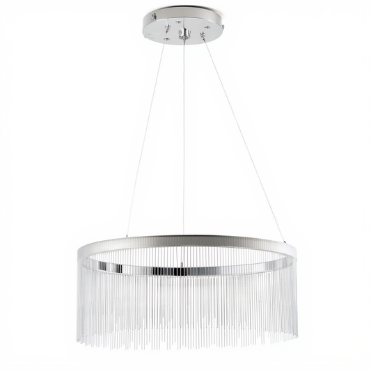 Chrome Tassel Ring LED Pendant Light | Lunalight
