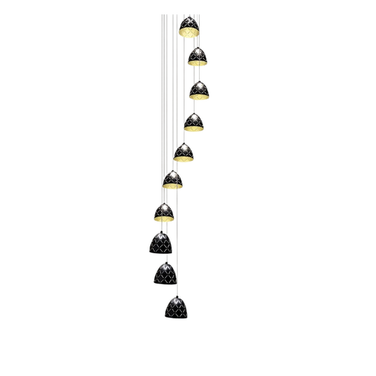 10- Light Black Staircase Chandelier Dimmable | Lunalight