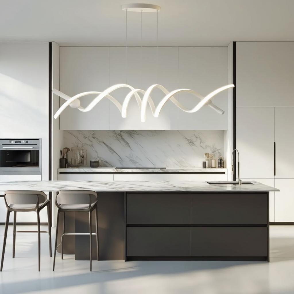 Modern White LED Pendant Light Twisted | Lunalight
