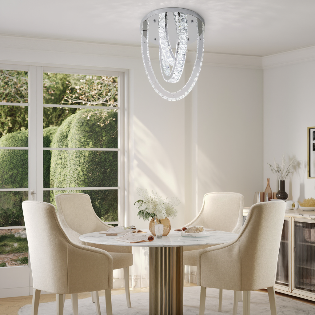 Chrome Crystal Ceiling Light | Lunalight