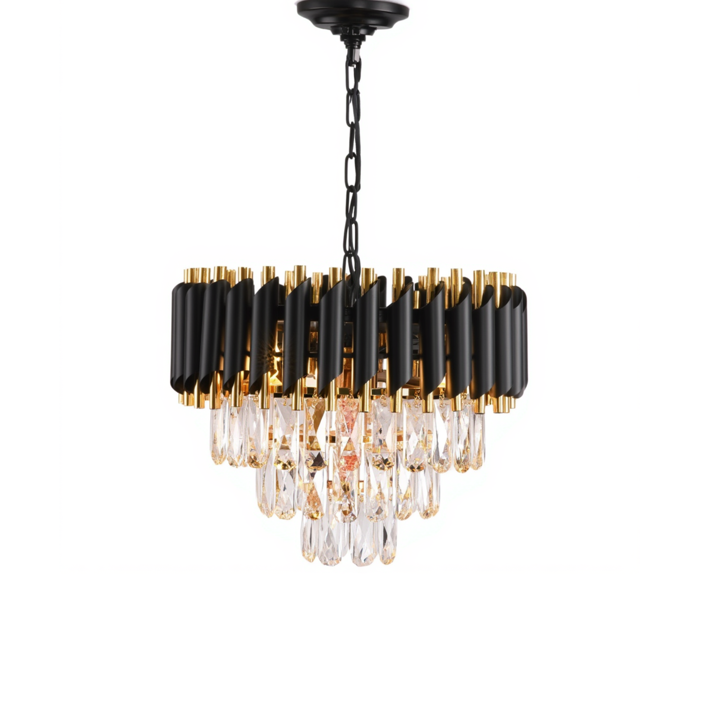 Black Gold Crystal Chandelier 3 Tier | Lunalight