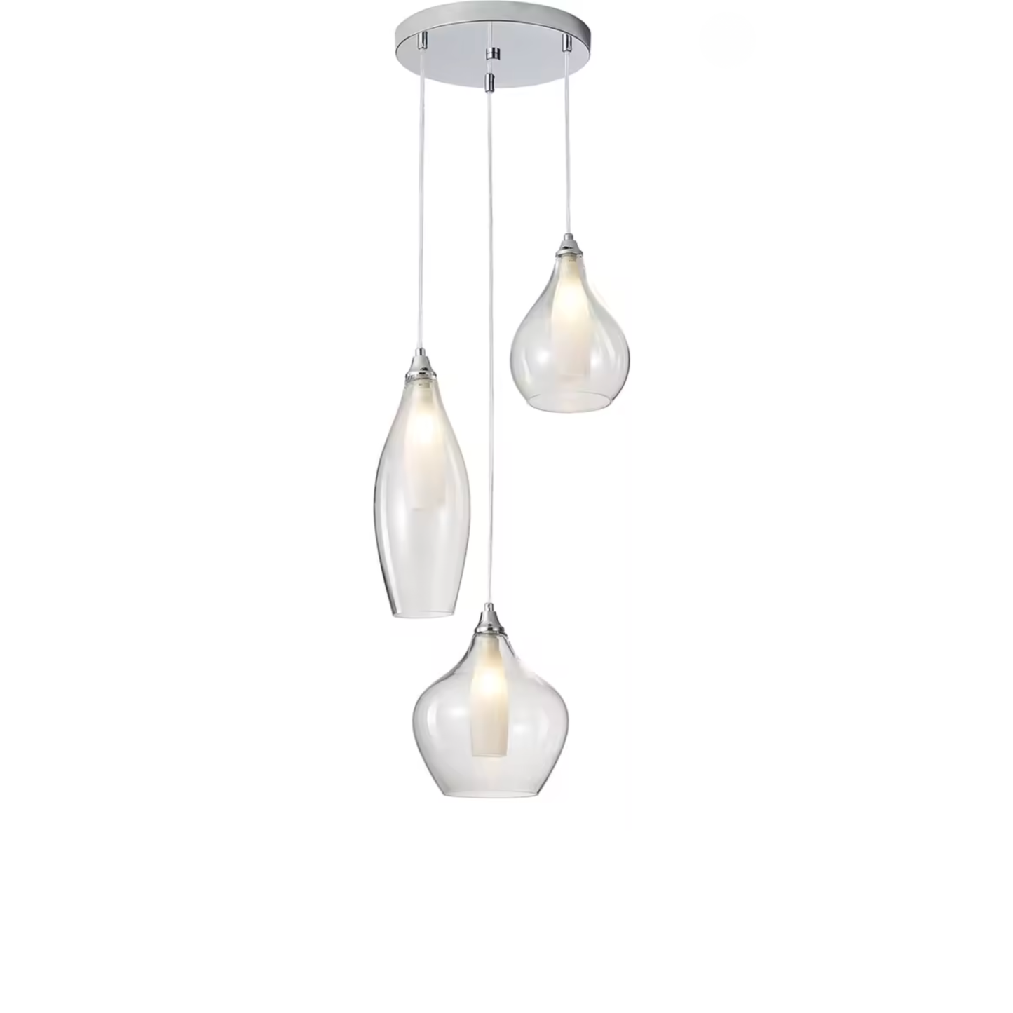 3-Light Smoked Glass Cluster Pendant Light | Lunalight