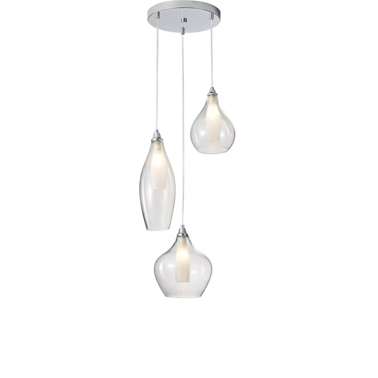 3-Light Smoked Glass Cluster Pendant Light | Lunalight