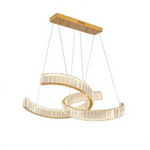Gold Crystal Ribbon Pendant Light LED | Lunalight