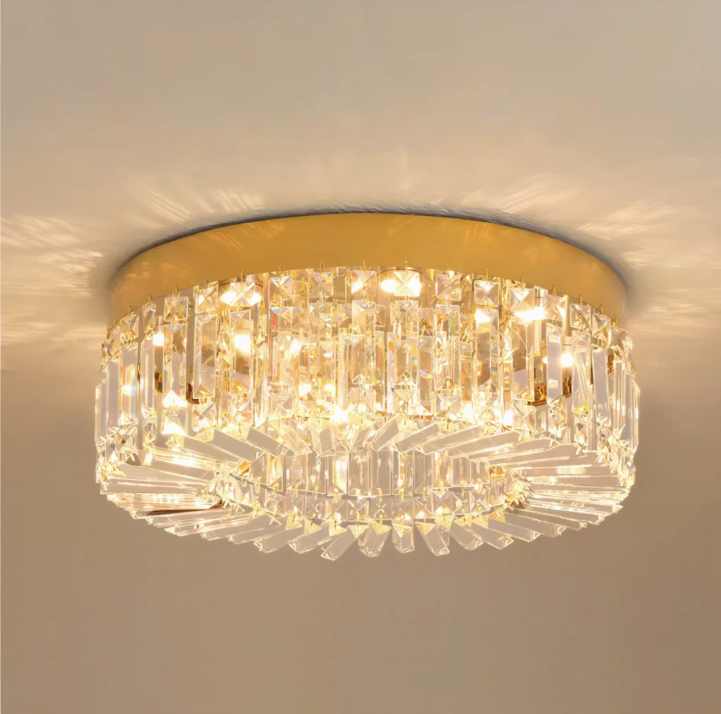 Gold Crystal Ceiling Light 50cm | Lunalight