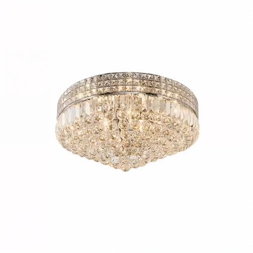 Chrome Crystal Flush Ceiling Light 42cm | Lunalight