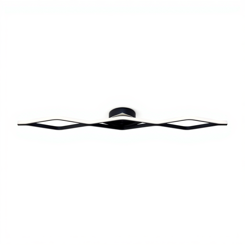 Modern Black Linear LED Ceiling Light 118cm | Lunalight