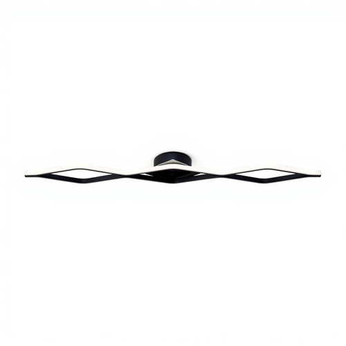 Modern Black Linear LED Ceiling Light 118cm | Lunalight