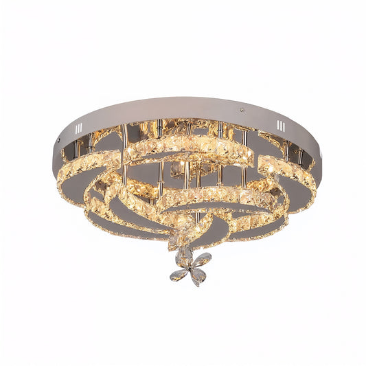 Chrome Crystal Ring Ceiling Light Dimmable | Lunalight