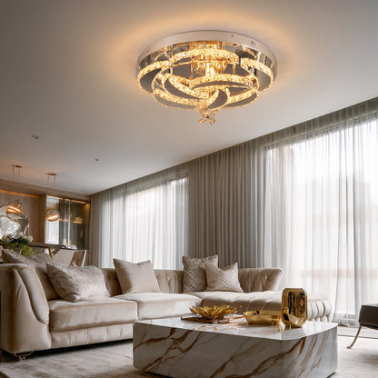 Chrome Crystal Ring Ceiling Light Dimmable | Lunalight