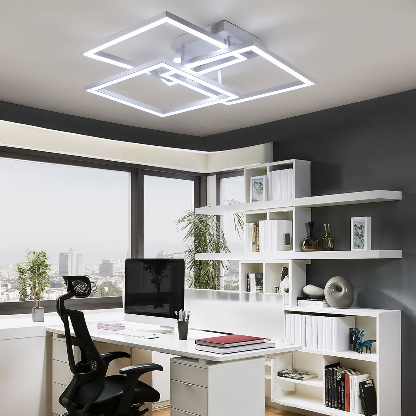 Modern Square LED Ceiling Light Dimmable | Lunalight