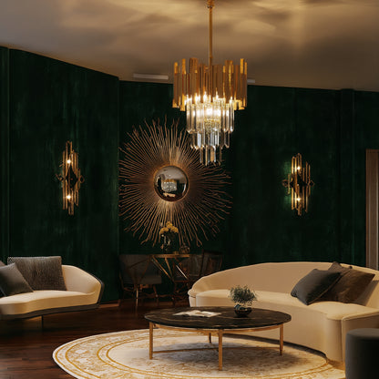 Gold Crystal Pendant Chandelier | Lunalight