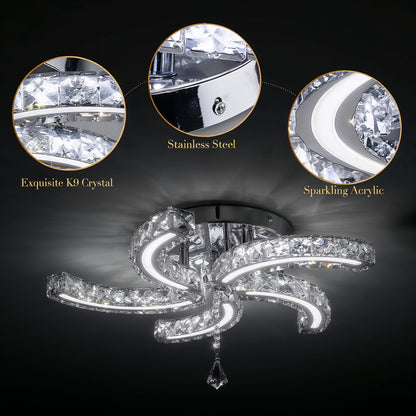 Crystal Flower LED Ceiling Light Dimmable | Lunalight