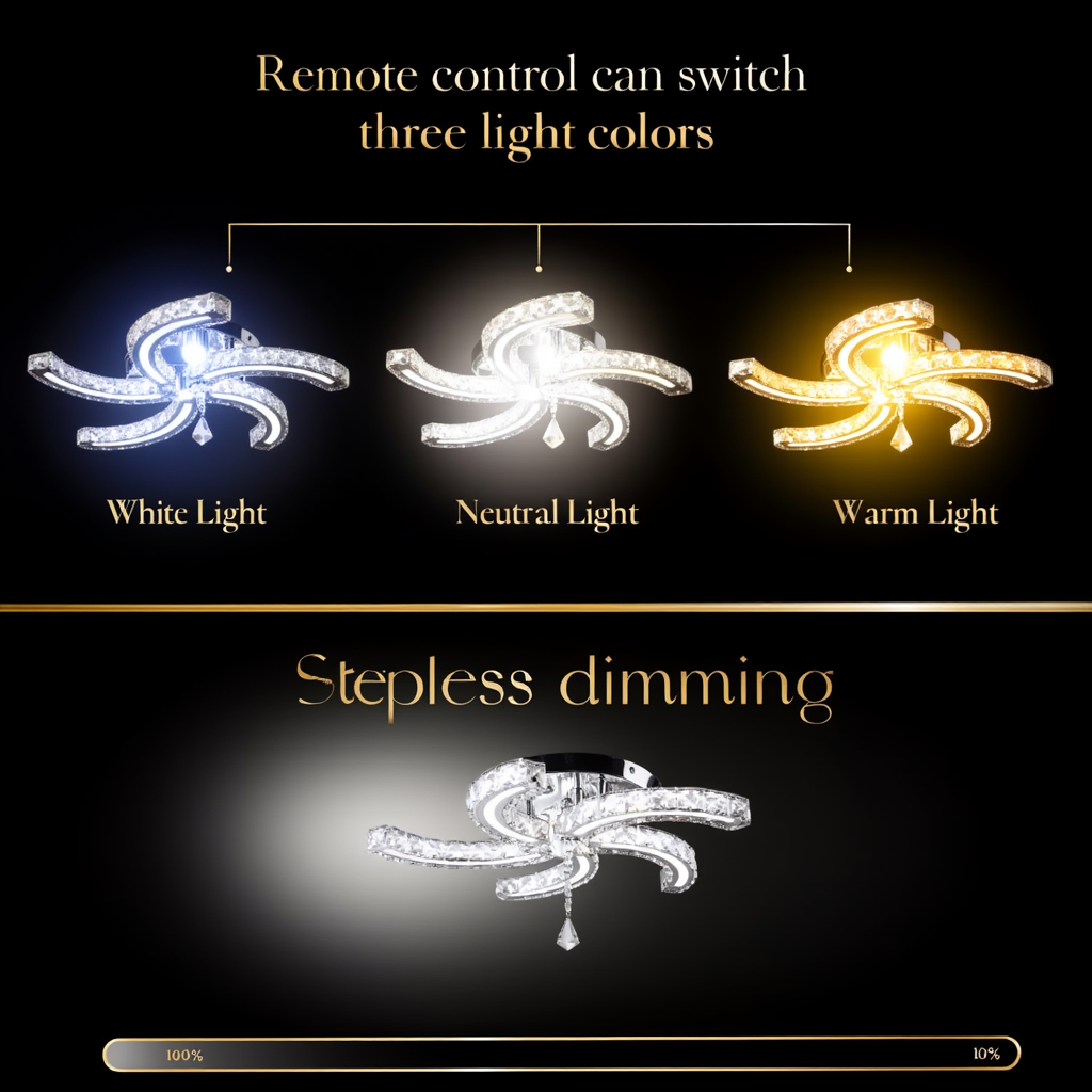 Crystal Flower LED Ceiling Light Dimmable | Lunalight