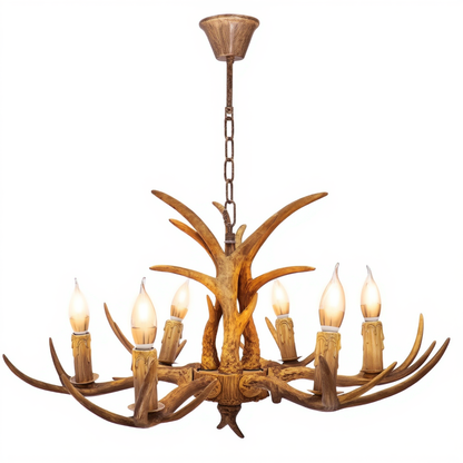 Rustic Antler Chandelier 6-Light | Lunalight