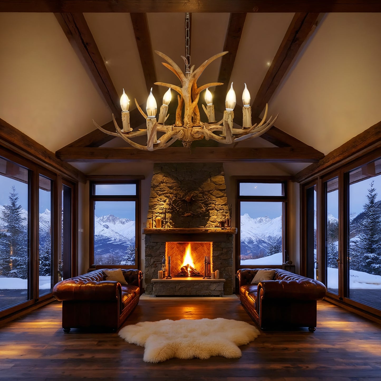 Rustic Antler Chandelier 6-Light | Lunalight