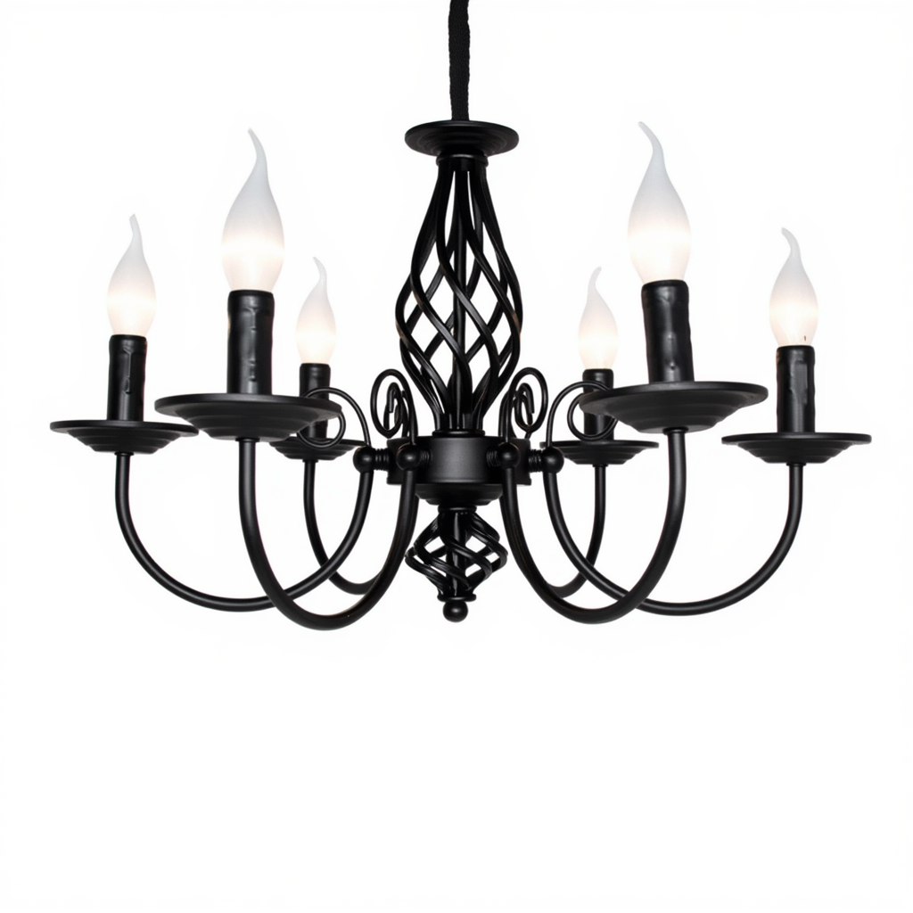 Black Candle Chandelier 6-Light | Lunalight