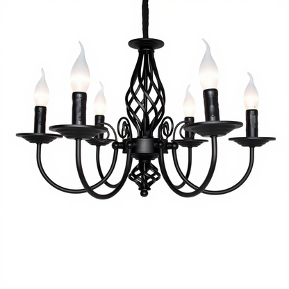 Black Candle Chandelier 6-Light | Lunalight