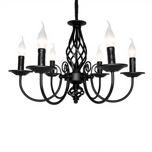 Black Candle Chandelier 6-Light | Lunalight