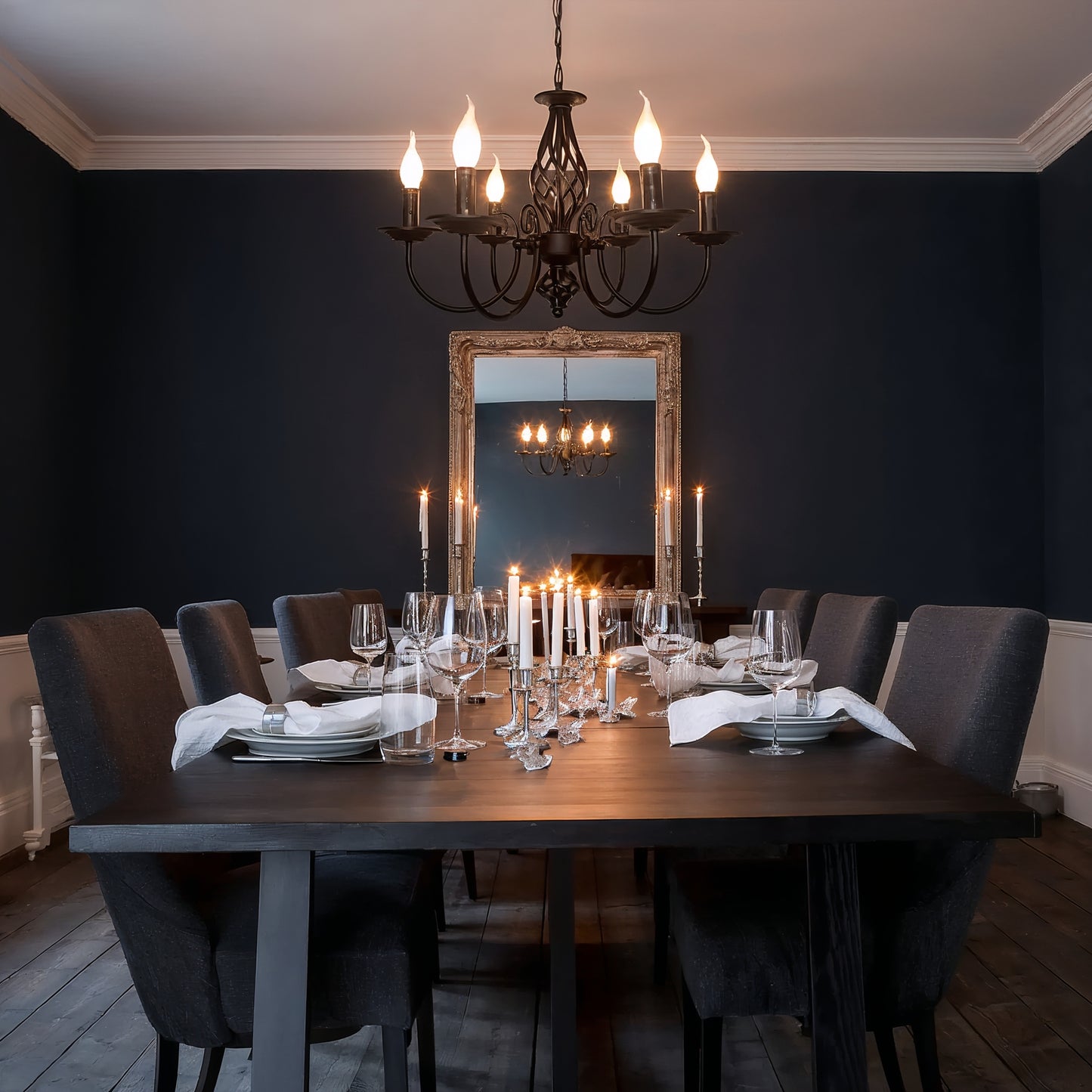 Black Candle Chandelier 6-Light | Lunalight