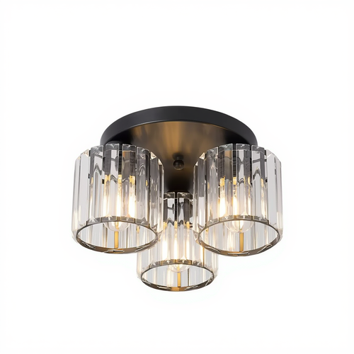 Black Crystal 3 Light Ceiling Light | Lunalight