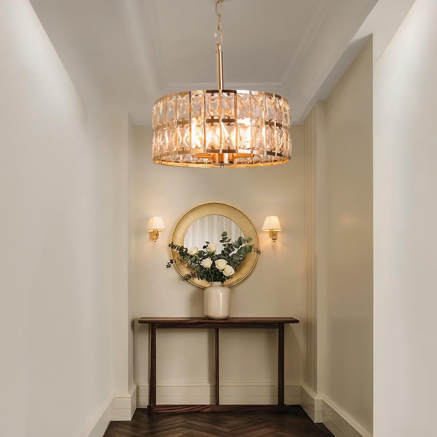Gold K9 Crystal Pendant Chandelier | Lunalight