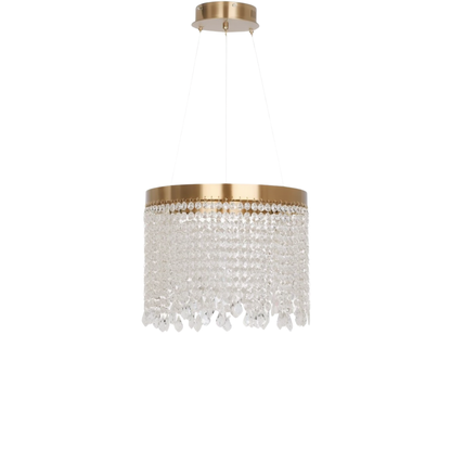 Gold Drum Crystal Pendant Chandelier | Lunalight